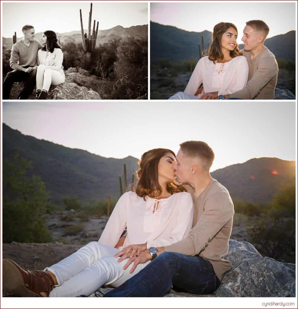 engagement, cyndi hardy photography, photography, photographer, phoenix, arizona, sunset, desert