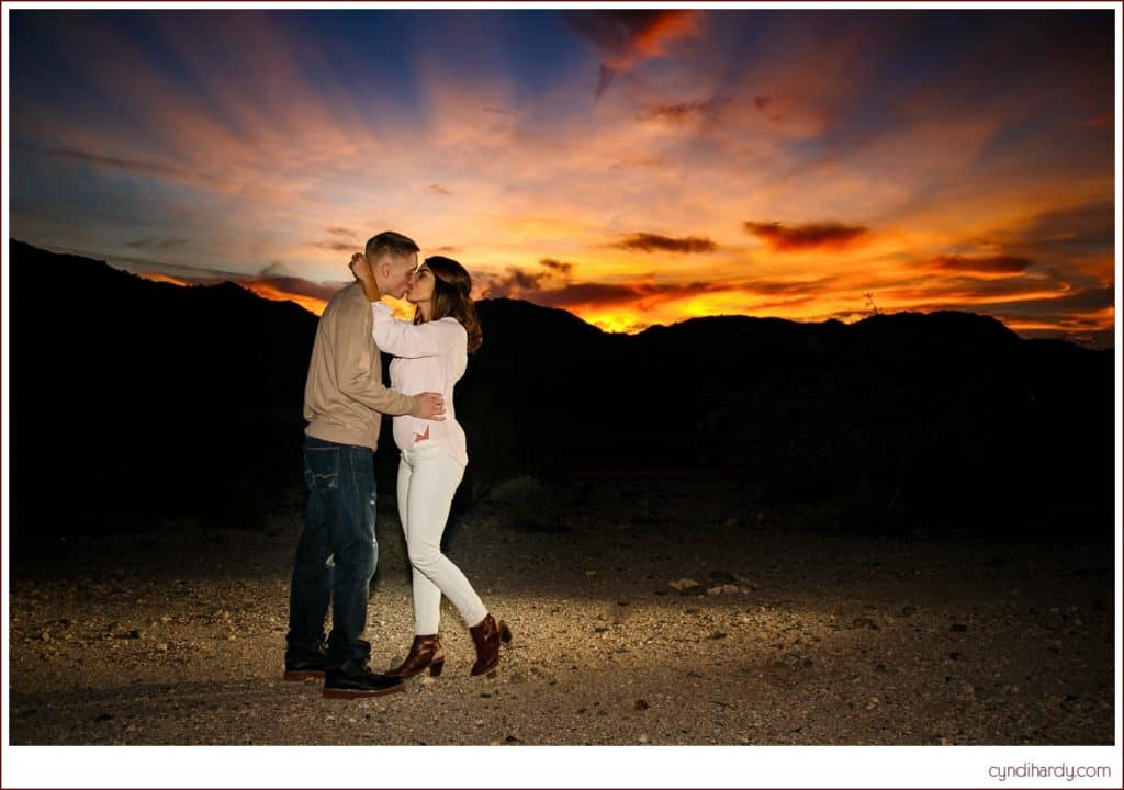 engagement, cyndi hardy photography, photography, photographer, phoenix, arizona, sunset, desert