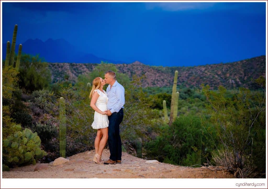 engagement, cyndi hardy photography, photography, photographer, photos, fountain hills, arizona, saguaro, lake, desert, rain